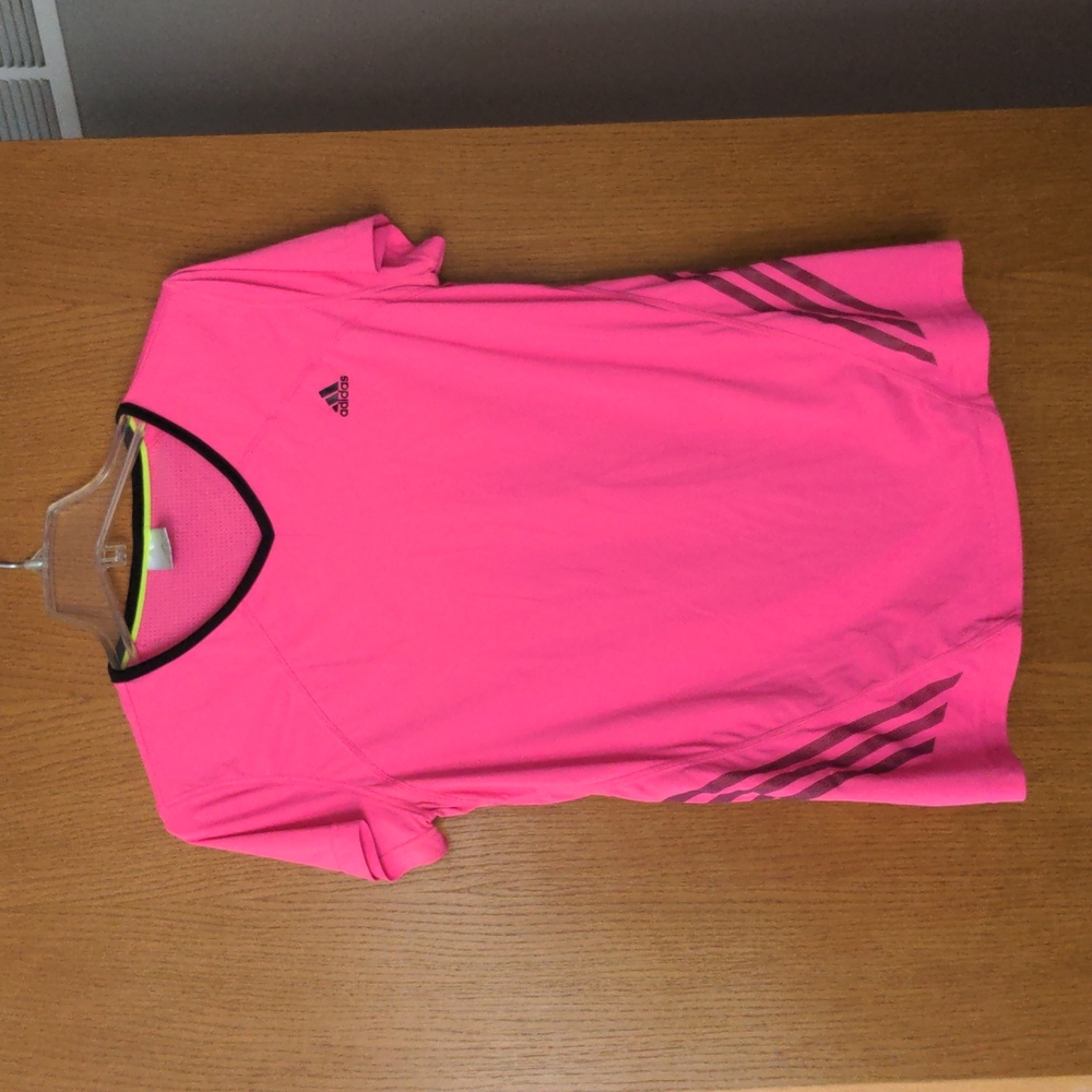 Pink Adidas Vented Back T-Shirt, Large